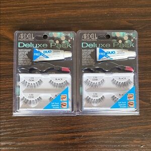 Ardell Deluxe Pack Black Lashes with Adhesive -Set of 2